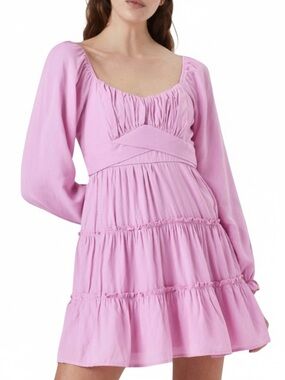 🍒NEW Altar'd State Lined & Tiered Semi-Shert Dress in Lilac, Size Medium